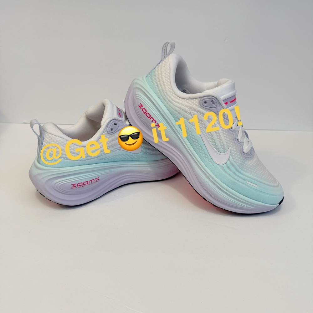 Nike Vomero Plus Women's Road Running Shoes White Blue Pink Glacier IM6682-159 - Picture 2 of 11